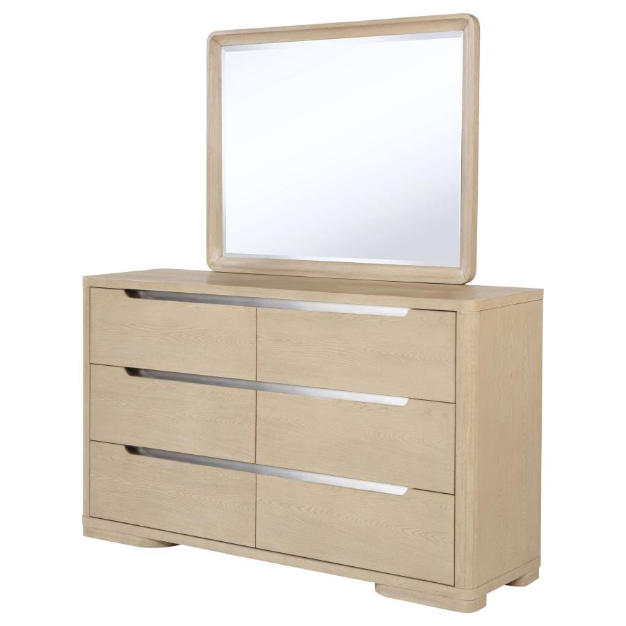 Ladera 6-drawer Bedroom Dresser and Mirror Light Elm view 4