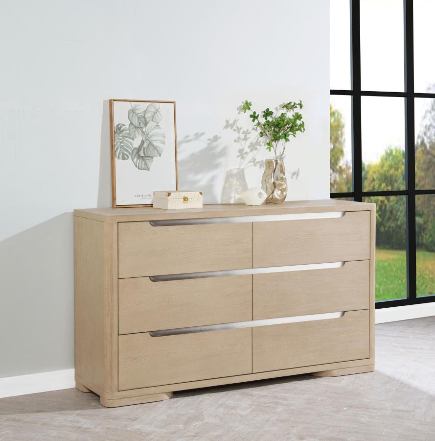 Ladera 6-drawer Bedroom Dresser Light Elm view 2