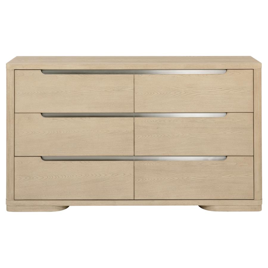 Ladera 6-drawer Bedroom Dresser Light Elm view 3