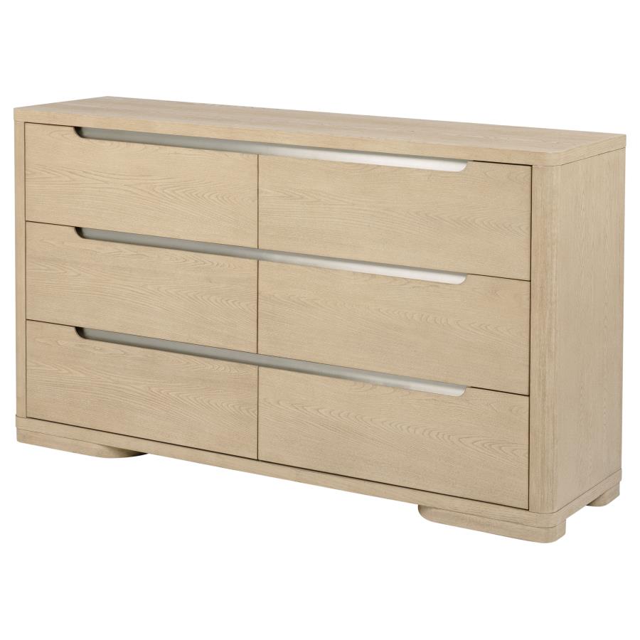 Ladera 6-drawer Bedroom Dresser Light Elm view 4