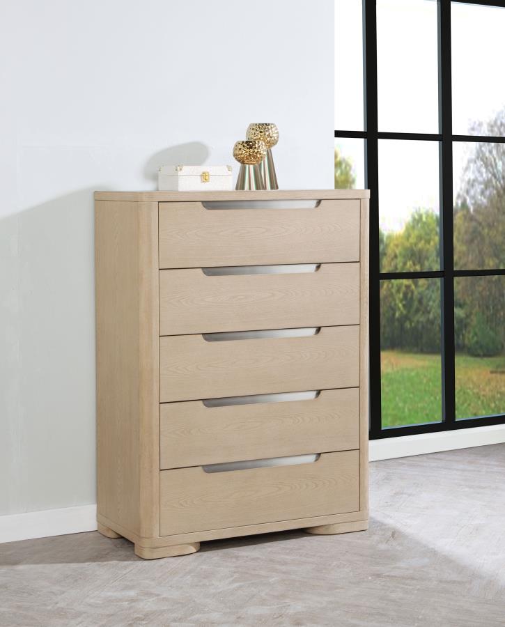 Ladera 5-drawer Bedroom Chest of Drawers Light Elm view 2