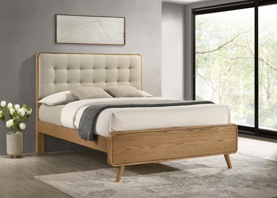 Robyn Wood Queen Platform Bed Light Ash view 2