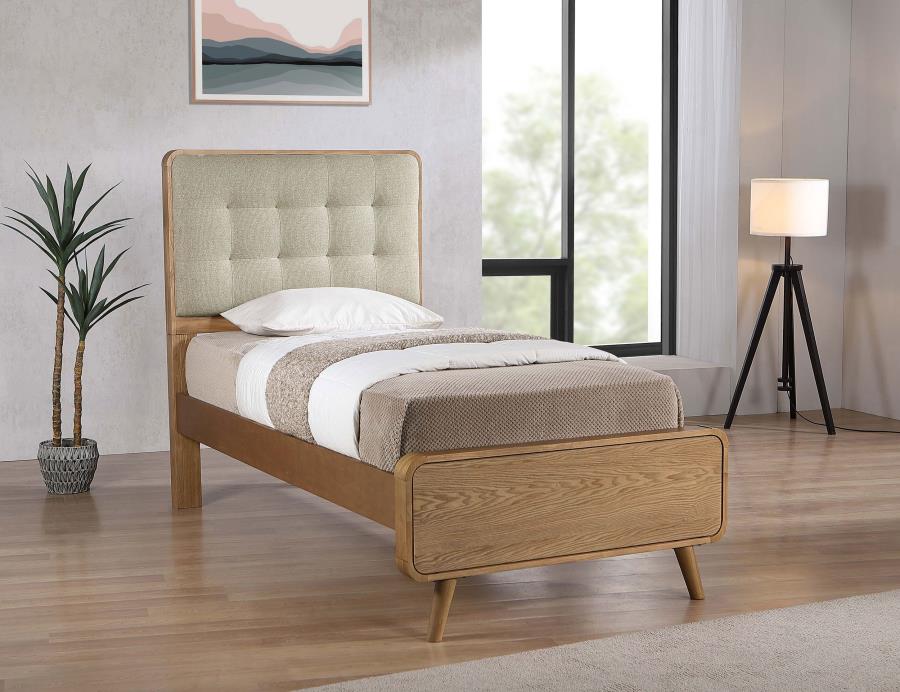 Robyn Wood Twin Platform Bed Light Ash view 2