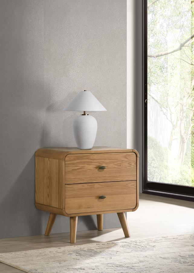 Robyn 2-drawer Nightstand Bedside Table Light Ash view 2