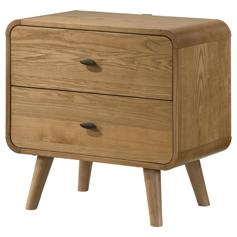 Robyn 2-drawer Nightstand Bedside Table Light Ash view 4