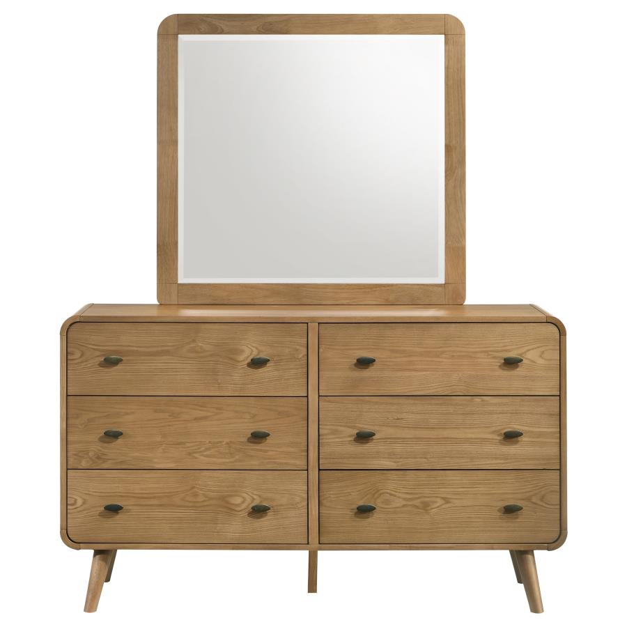 Robyn 6-drawer Bedroom Dresser and Mirror Light Ash view 3