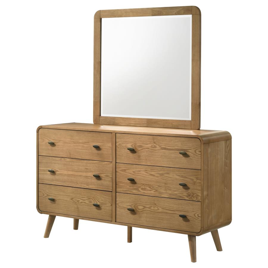 Robyn 6-drawer Bedroom Dresser and Mirror Light Ash view 4
