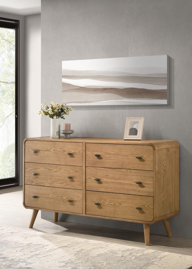 Robyn 6-drawer Bedroom Dresser Light Ash view 2