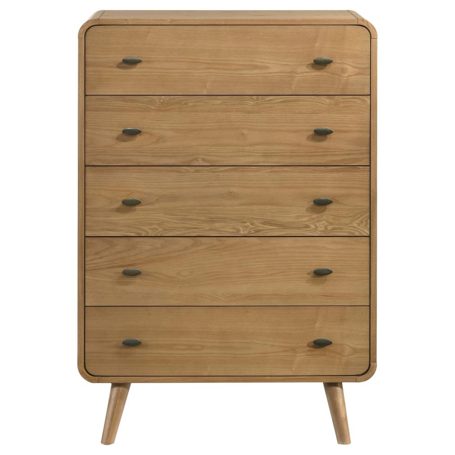 Robyn 5-drawer Bedroom Chest of Drawers Light Ash view 3