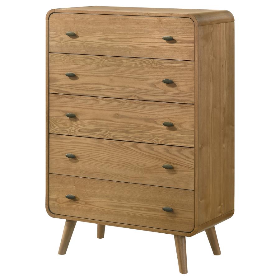 Robyn 5-drawer Bedroom Chest of Drawers Light Ash view 4