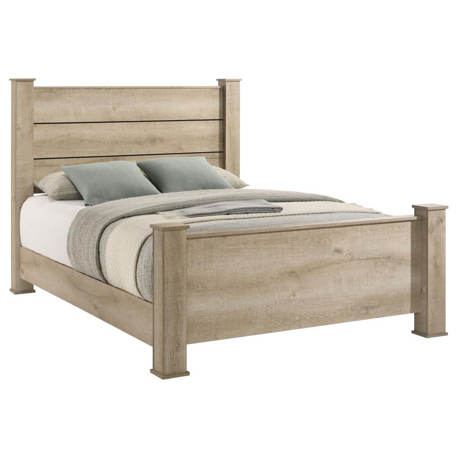 Oakglen 55-inch Eastern King Panel Bed Weathered Oak view 3