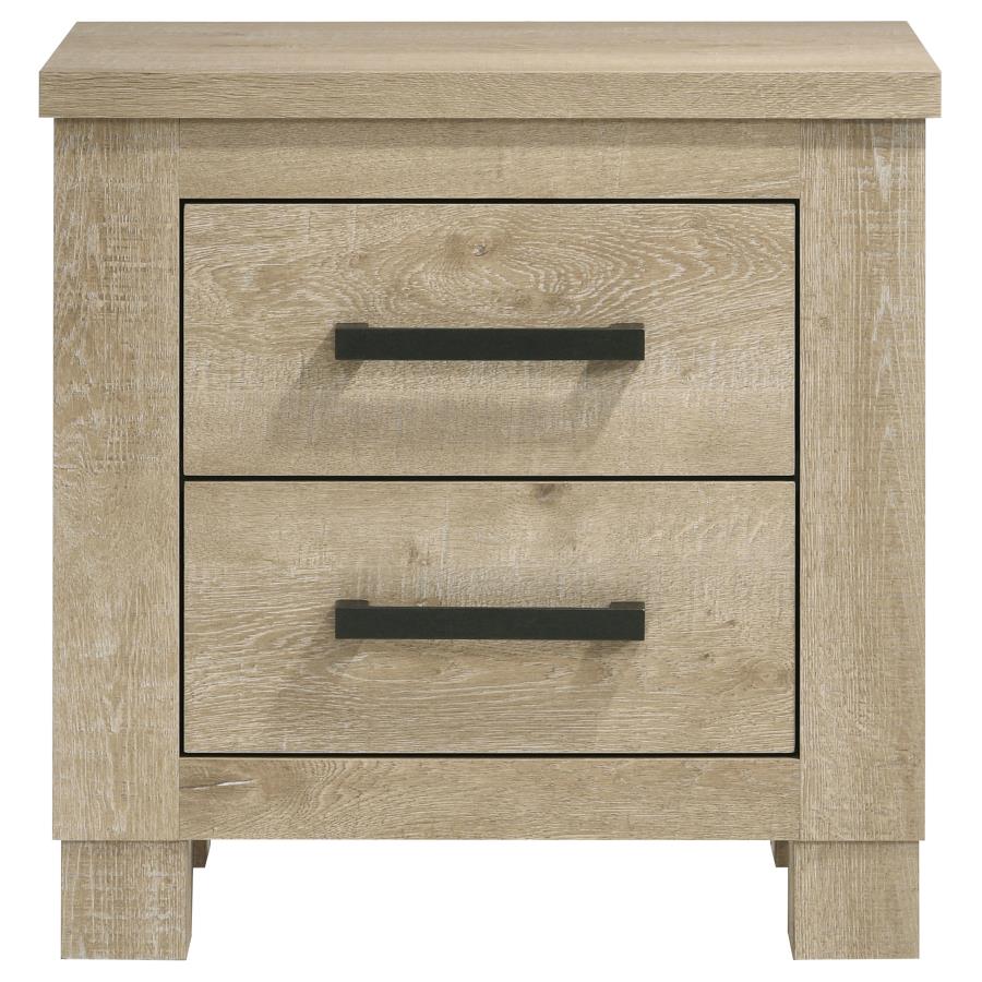 Oakglen 2-drawer Nightstand Bedside Table Weathered Oak view 3