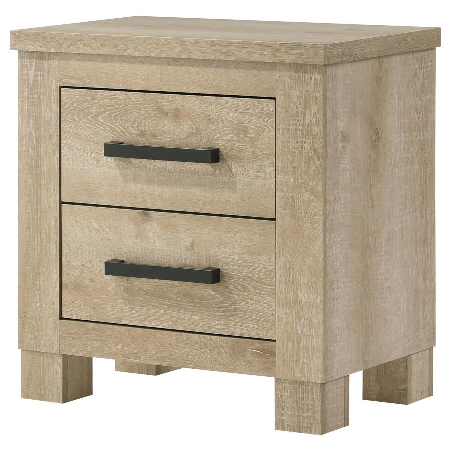 Oakglen 2-drawer Nightstand Bedside Table Weathered Oak view 4
