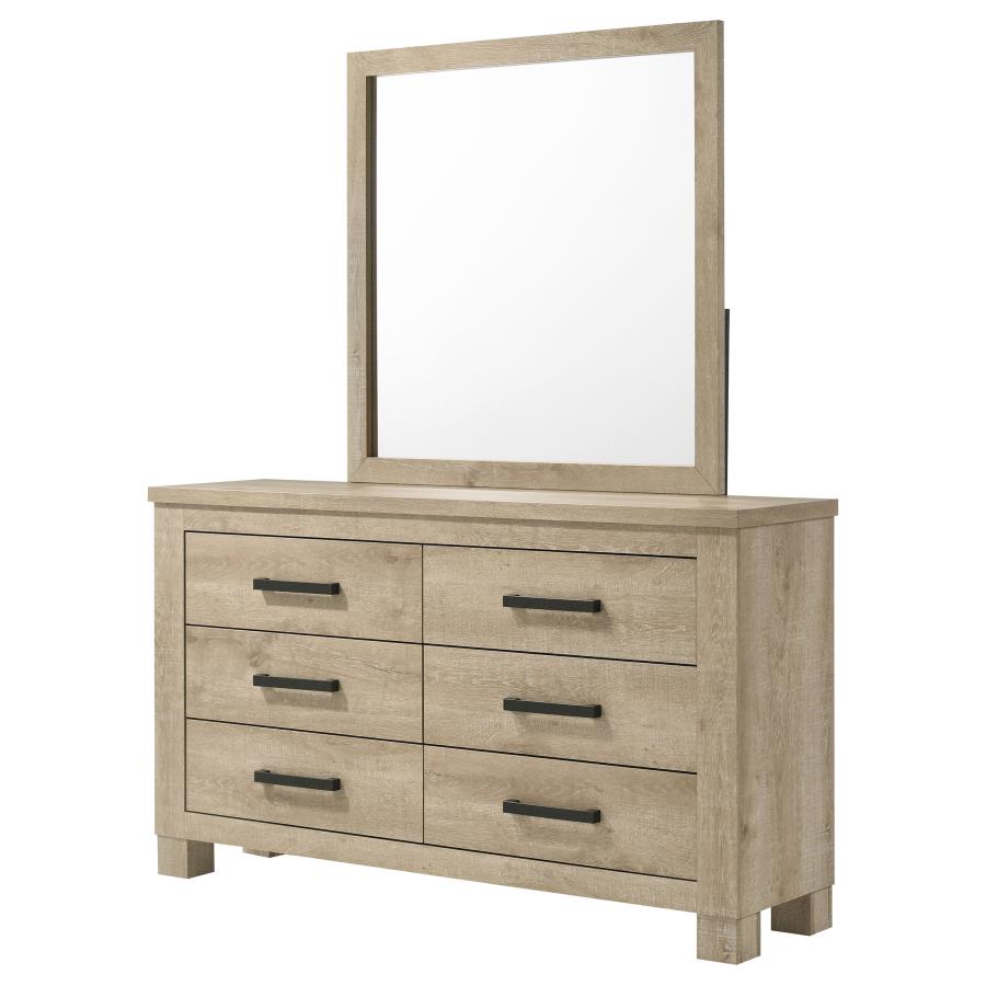 Oakglen 6-drawer Bedroom Dresser and Mirror Weathered Oak view 4