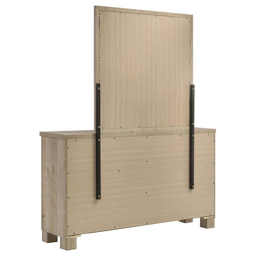 Oakglen 6-drawer Bedroom Dresser and Mirror Weathered Oak view 6