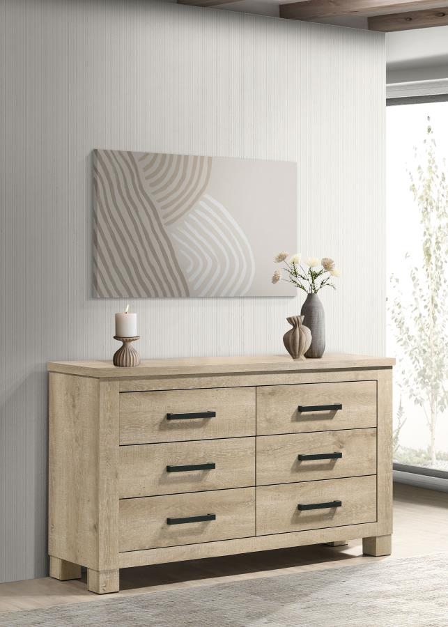 Oakglen 6-drawer Bedroom Dresser Weathered Oak view 2