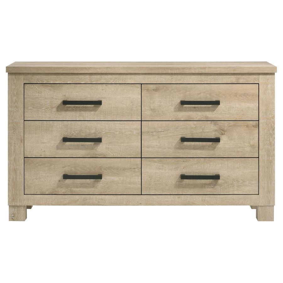 Oakglen 6-drawer Bedroom Dresser Weathered Oak view 3