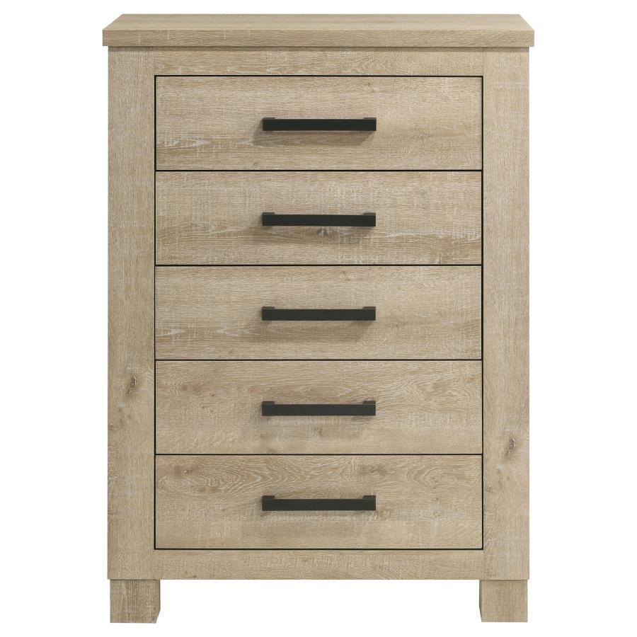 Oakglen 5-drawer Bedroom Chest of Drawers Weathered Oak view 3