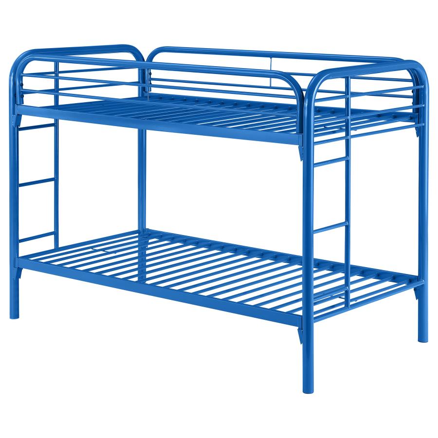 Morgan Metal Twin Over Twin Bunk Bed Blue view 4