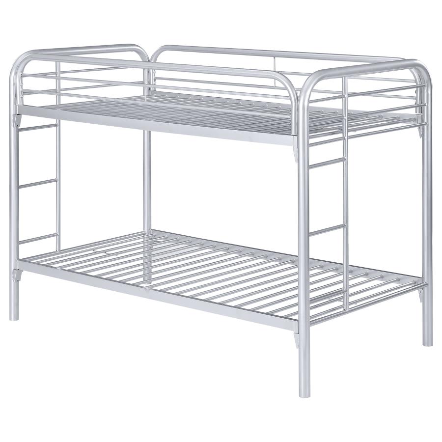 Morgan Metal Twin Over Twin Bunk Bed Silver view 4