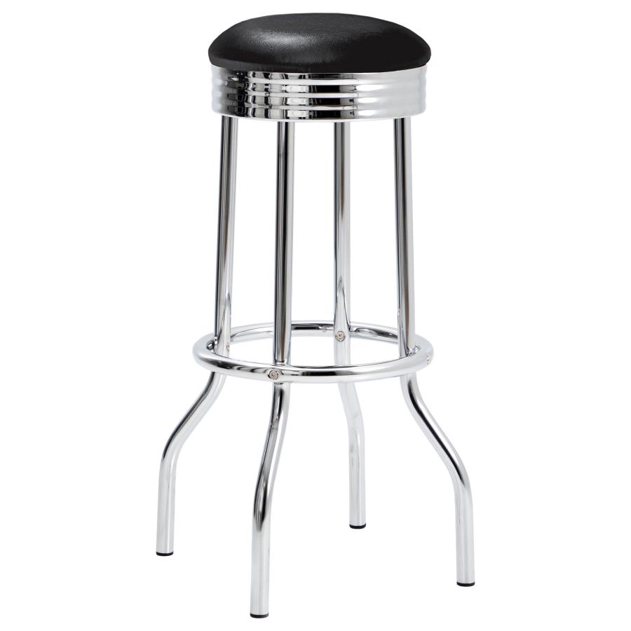 Retro 3-piece Round 1950s Bistro Pub Bar Table Set Black view 4