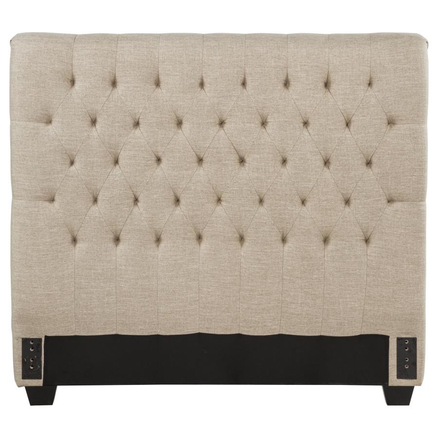 Chloe Upholstered Full Panel Headboard Oatmeal