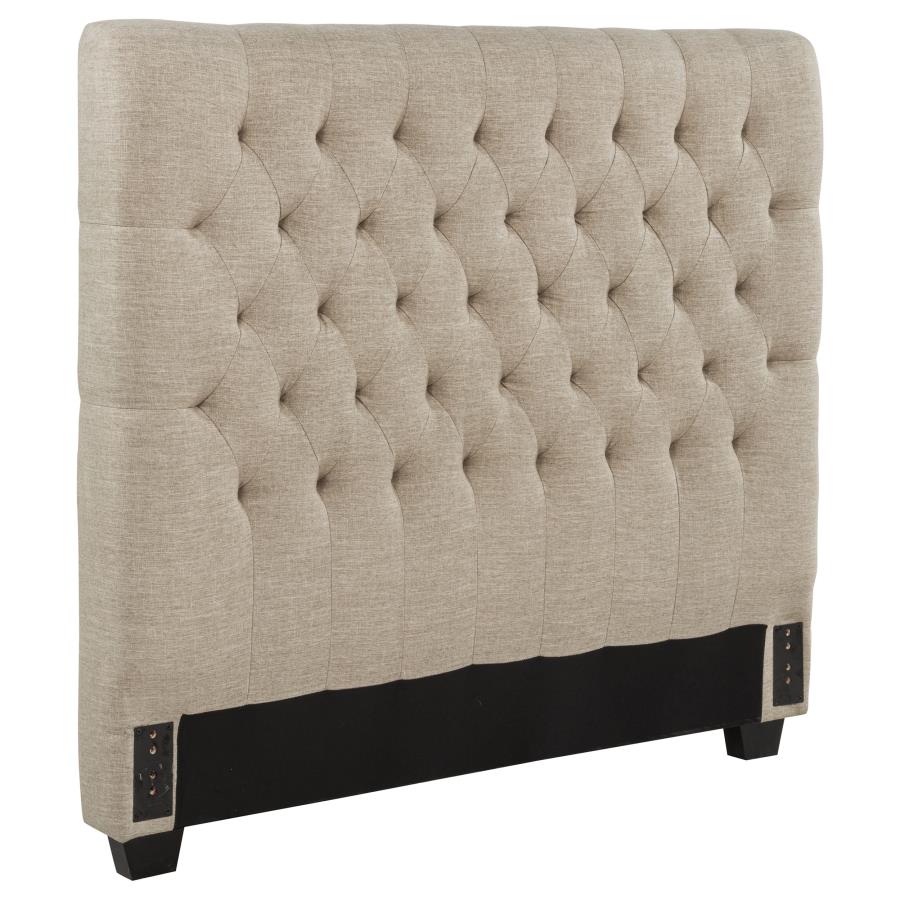 Chloe Upholstered Full Panel Headboard Oatmeal view 2
