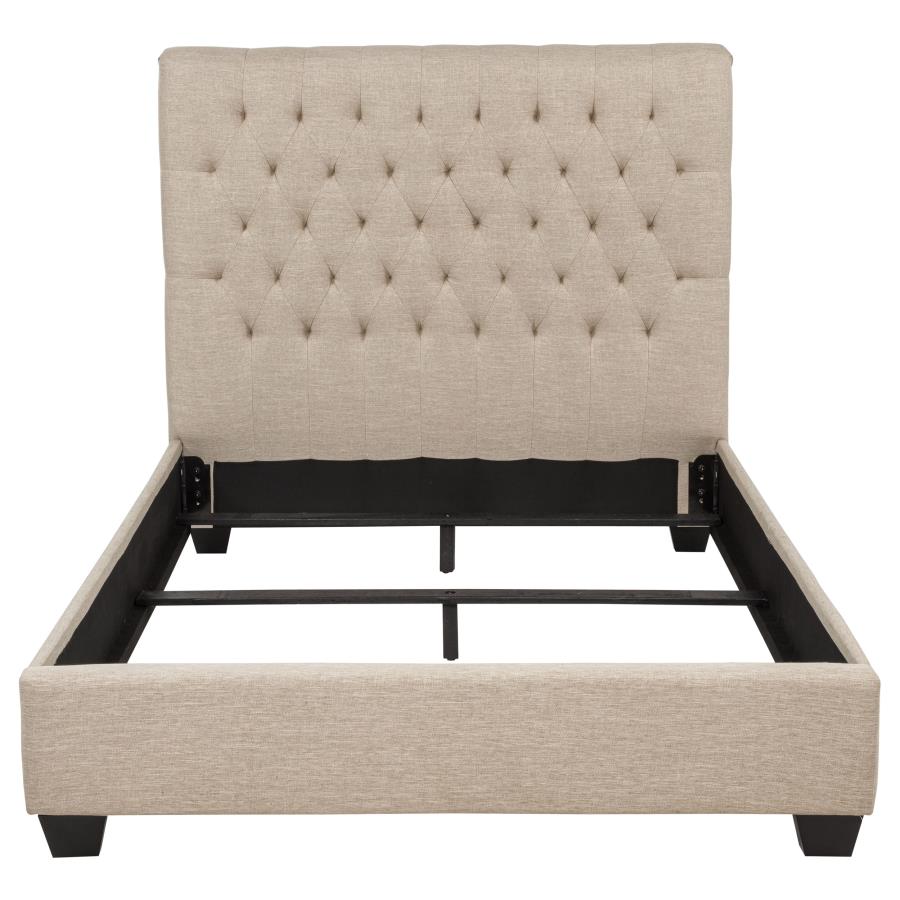Chloe Upholstered Full Panel Bed Oatmeal view 4