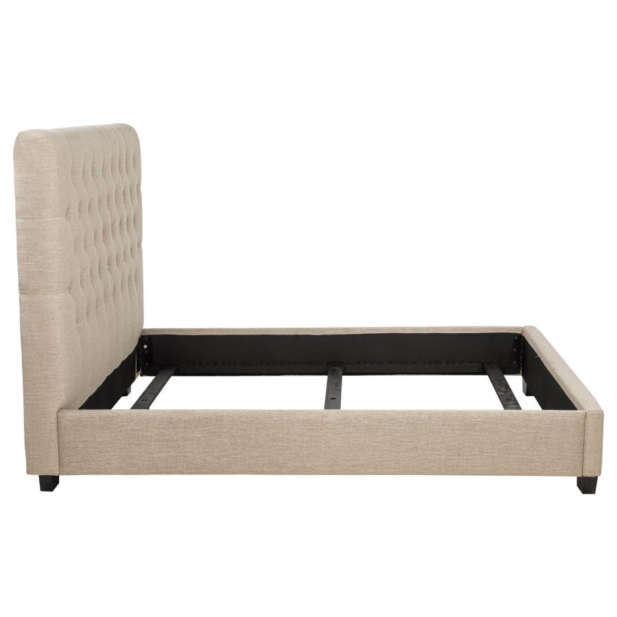 Chloe Upholstered Full Panel Bed Oatmeal view 6