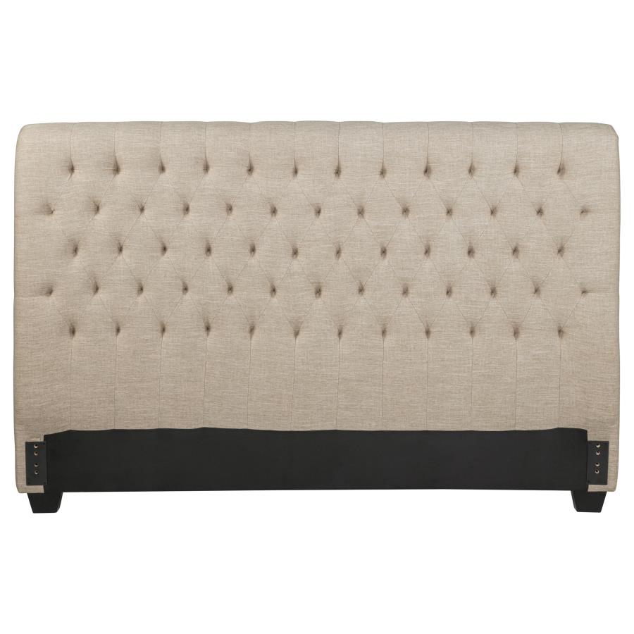 Chloe Upholstered Eastern King Panel Headboard Oatmeal view 2