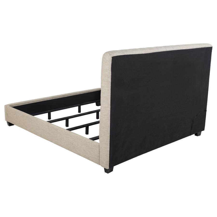 Chloe Upholstered Eastern King Panel Bed Oatmeal view 5