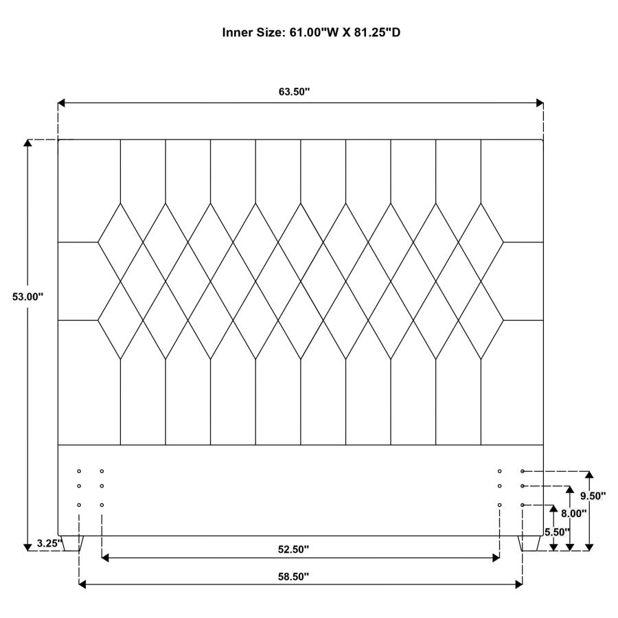 Chloe Upholstered Queen Panel Headboard Oatmeal view 5