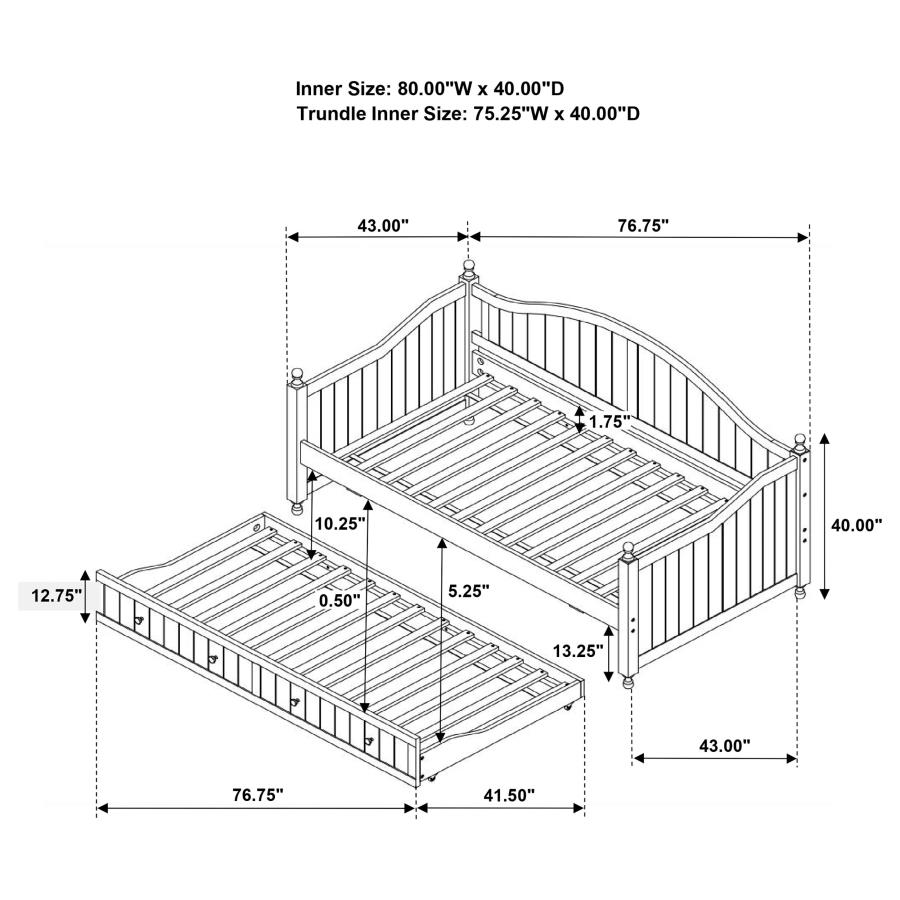 Julie Ann Wood Twin Daybed with Trundle White view 3