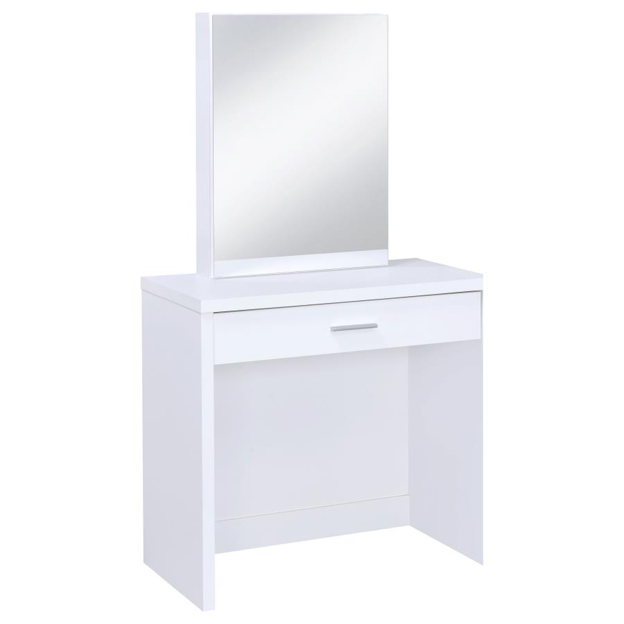 Harvey Vanity Set with Lift-Top Stool White view 4