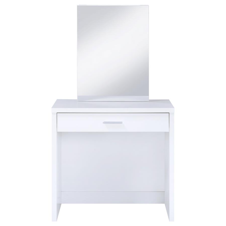 Harvey Vanity Set with Lift-Top Stool White view 6