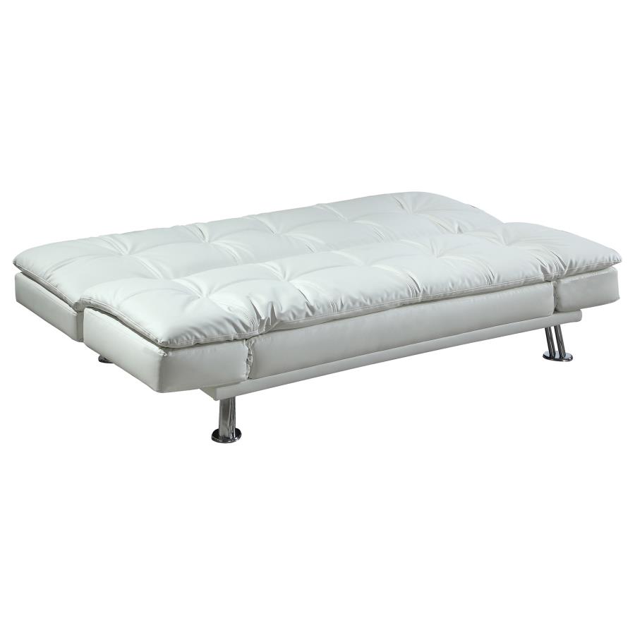 Dilleston Upholstered Tufted Convertible Sofa Bed White view 4