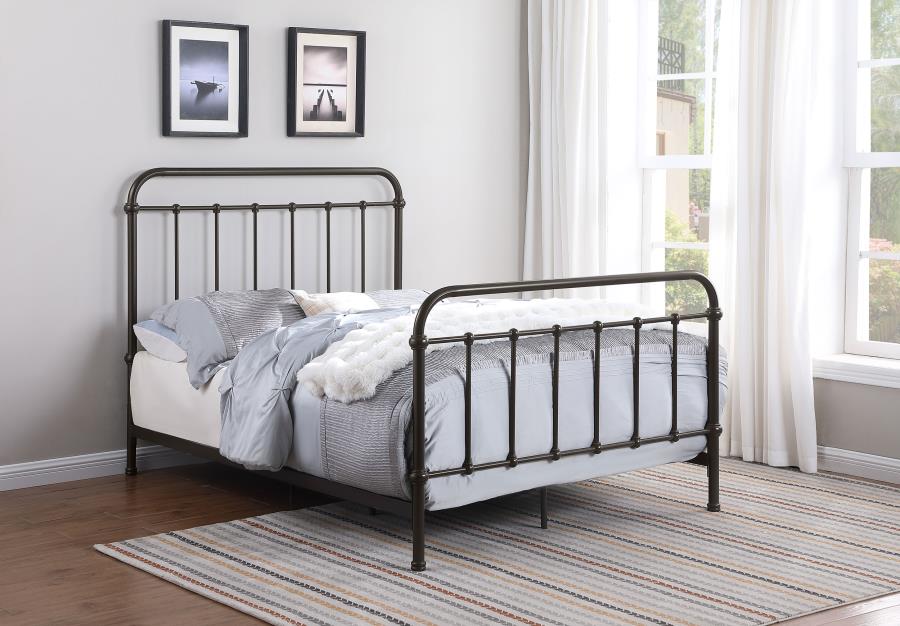Livingston Metal Full Open Frame Bed Dark Bronze view 2