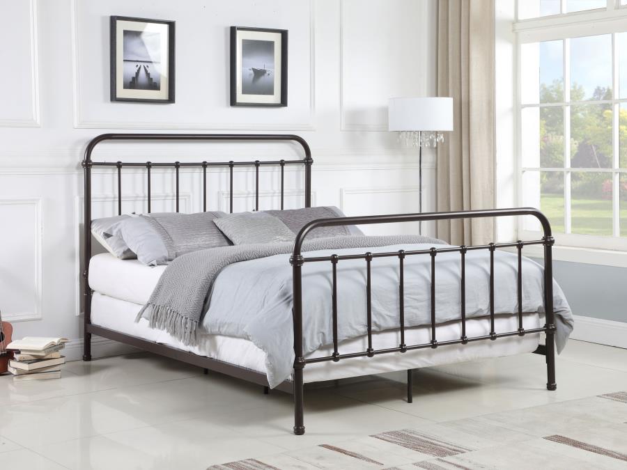 Livingston Metal Queen Open Frame Bed Dark Bronze view 2
