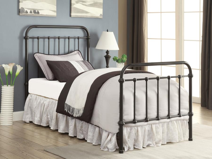 Livingston Metal Twin Open Frame Bed Dark Bronze view 2