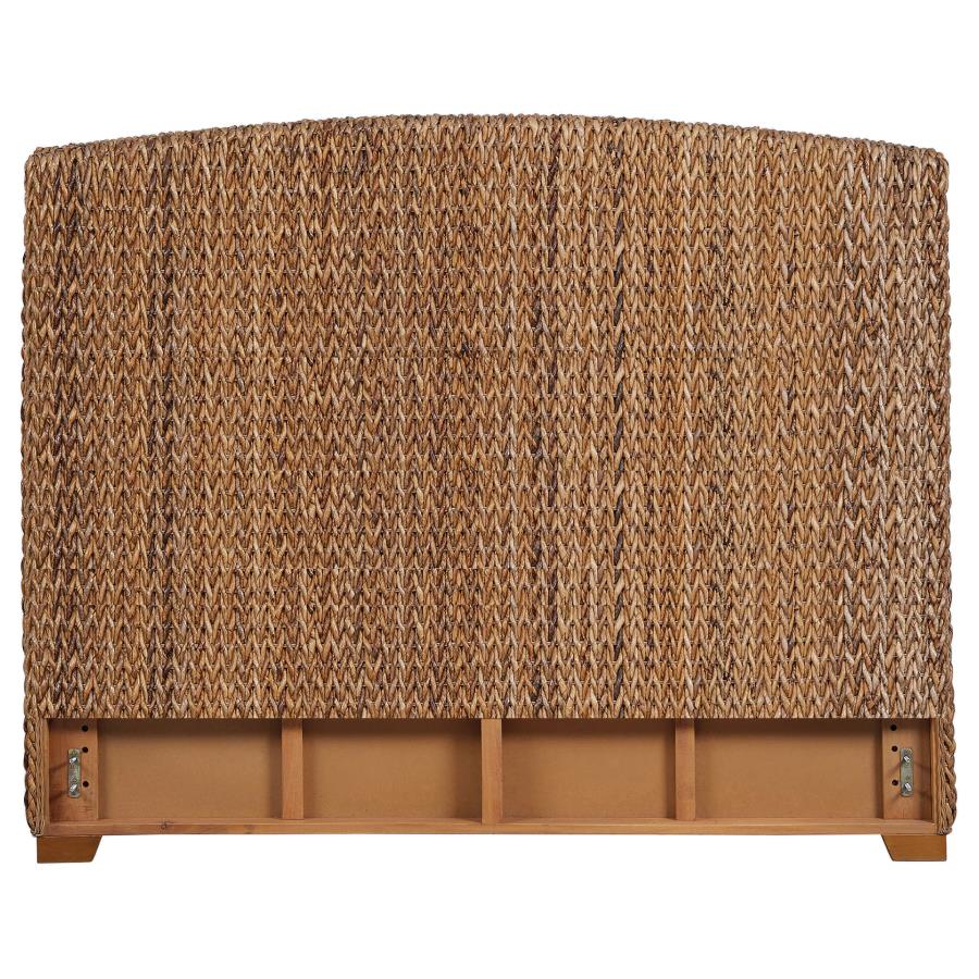 Laughton Woven Banana Leaf Queen Panel Headboard Amber view 2