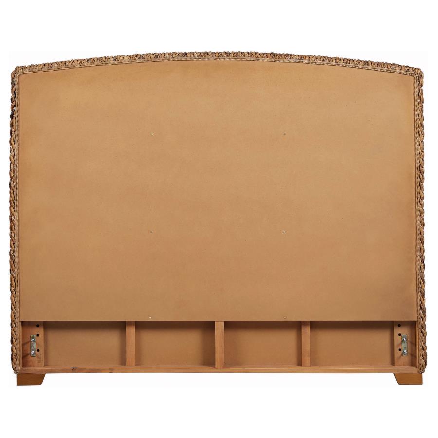 Laughton Woven Banana Leaf Queen Panel Headboard Amber view 3