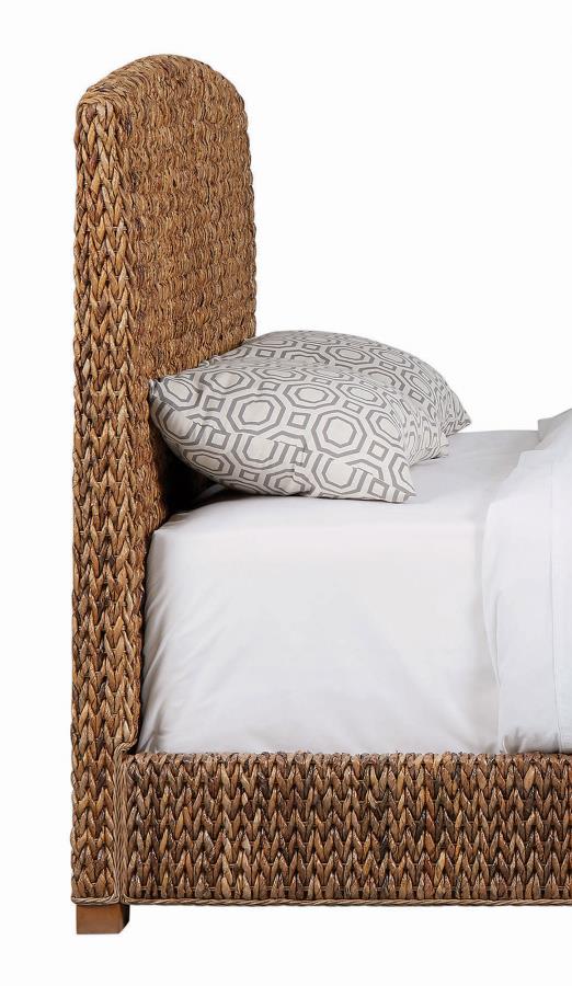 Laughton Woven Banana Leaf Queen Panel Headboard Amber view 4