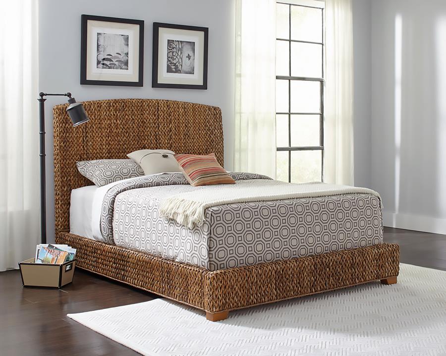 Laughton Banana Leaf Queen Panel Bed Amber view 5