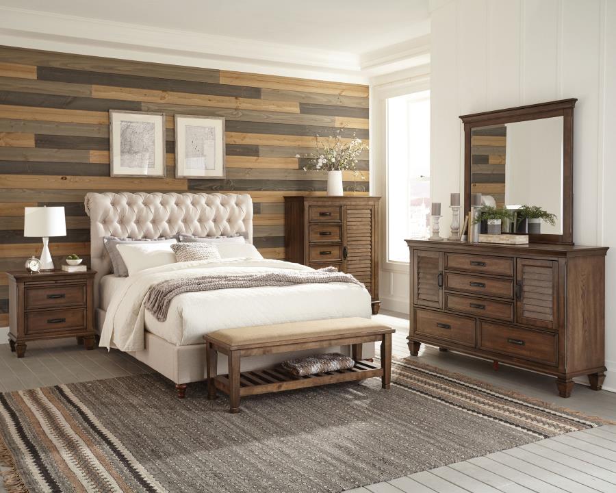 Devon 57-inch Upholstered Eastern King Panel Bed Beige view 6