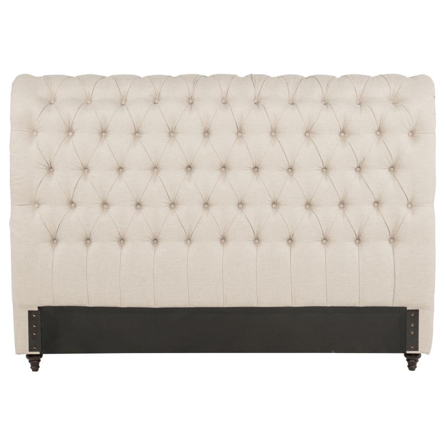 Devon 57-inch Upholstered Queen Headboard Beige view 2