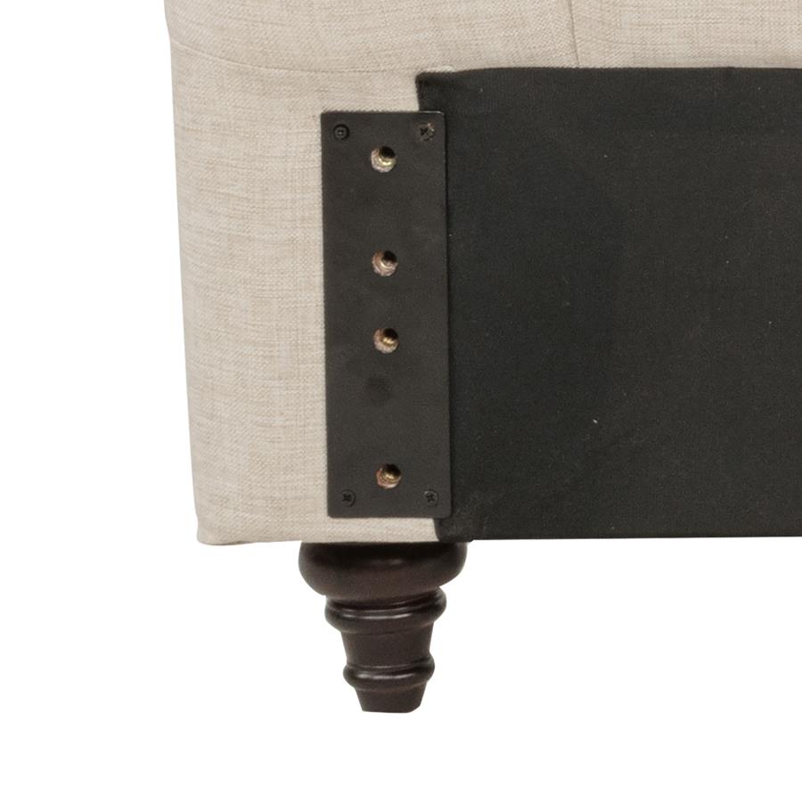 Devon 57-inch Upholstered Queen Headboard Beige view 5