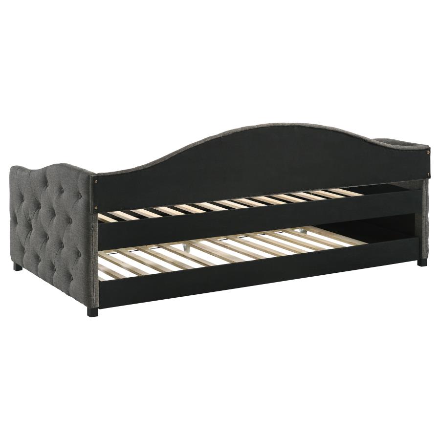 Sadie Upholstered Twin Daybed with Trundle Grey view 5