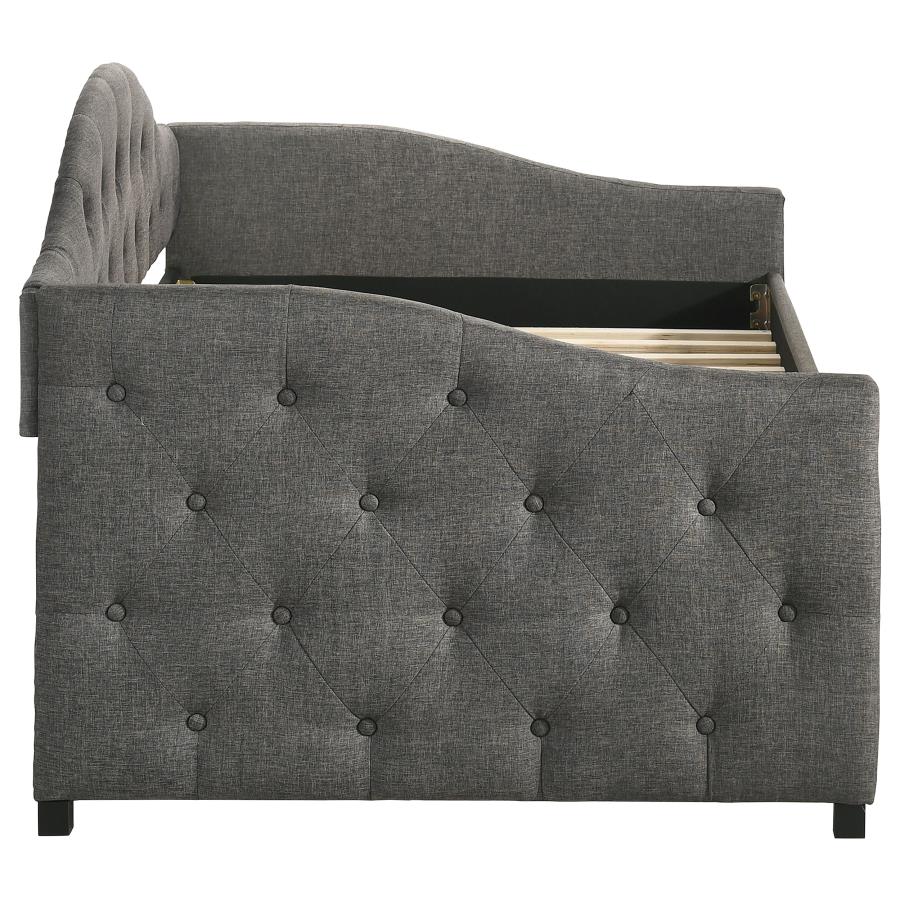 Sadie Upholstered Twin Daybed with Trundle Grey view 6
