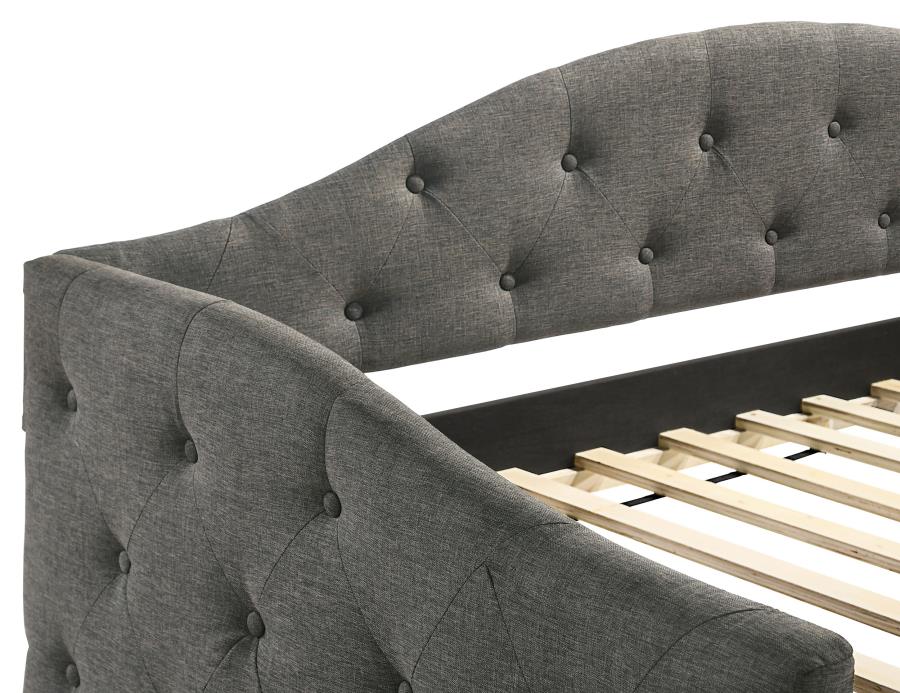 Sadie Upholstered Twin Daybed with Trundle Grey view 7