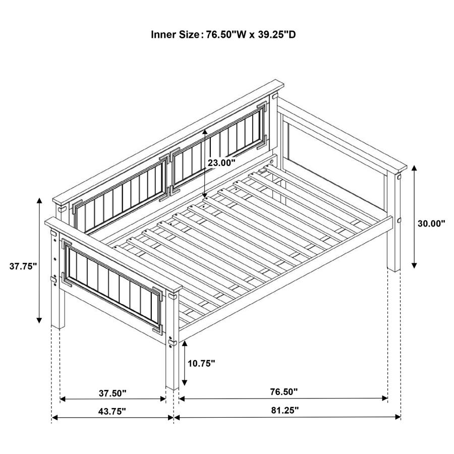 Oakdale Wood Twin Daybed Rustic Honey view 4